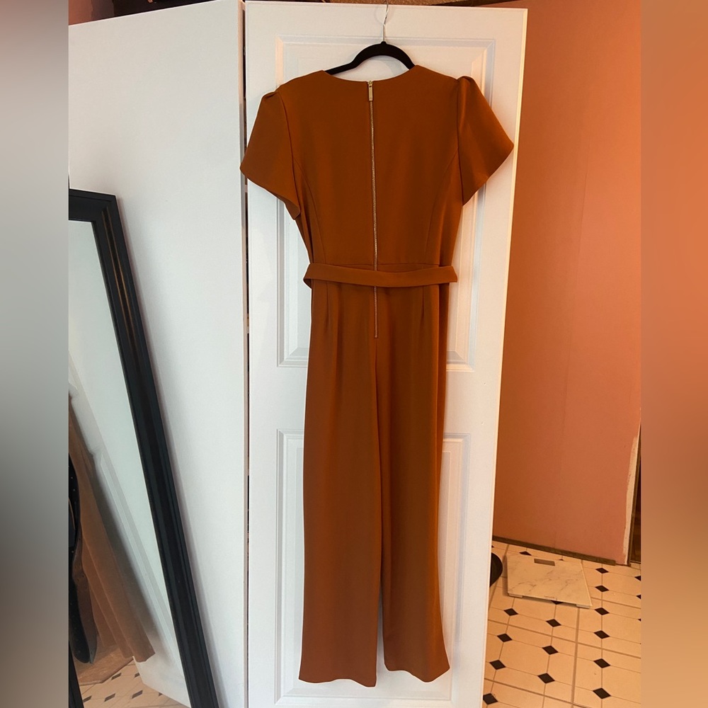 Calvin Klein Burnt Orange Flutter Short Sleeve Jumpsuit w/ belt size 12